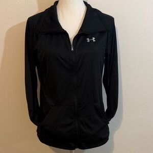 Under Armour HeatGear Full Zip Jacket Black Women’s M Loose Fit 18x24